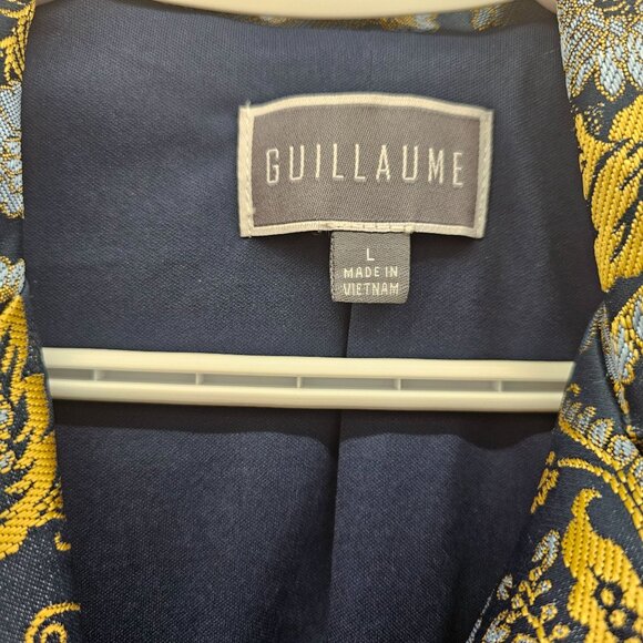 Guillaume Womens Floral Blue, Gold Blazer Jacket Size L - Picture 8 of 10